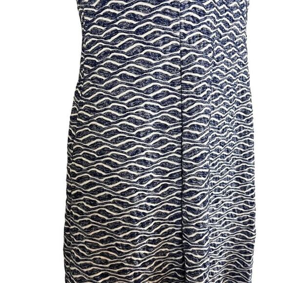 RN Studio by Ronni Nicole Womens Navy White Stretch Knit Cap Sleeve Dress sz 6 - Picture 3 of 16